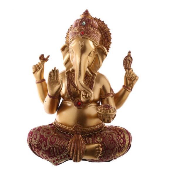 Gold and Red Ganesh Figurine